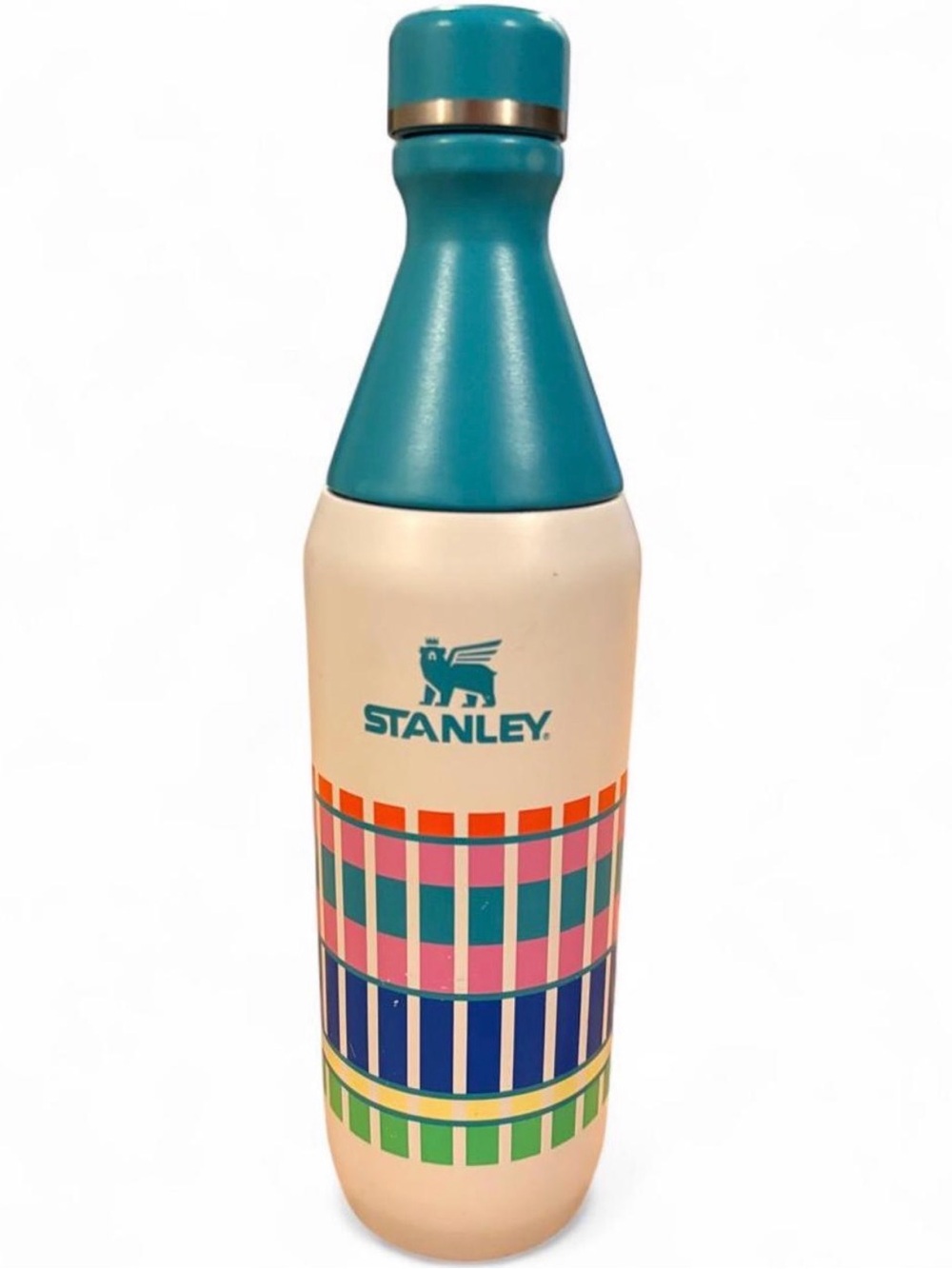 Stanley 20oz Water Bottle with Multicolor Plaid Stripe Design Target Stainless
